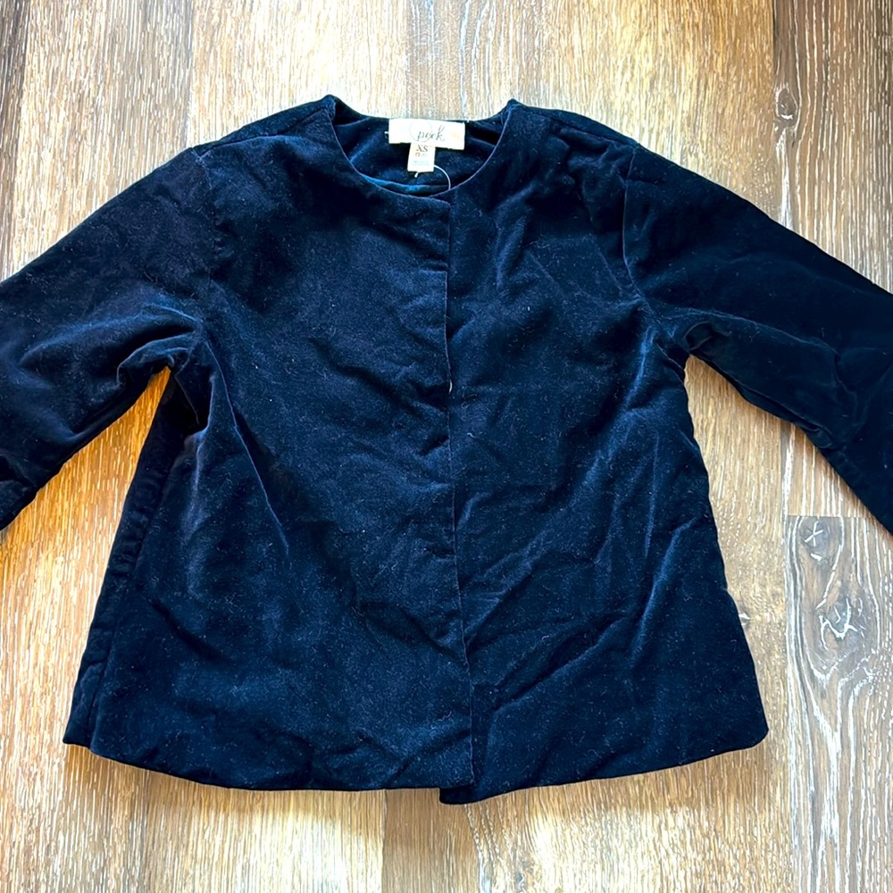 Peek kids Blue Velvet Penelope Coat Size 2-3T